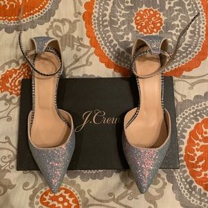 J crew sequin & houndstooth heel